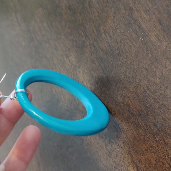 Teal earrings - Picture 2 of 2